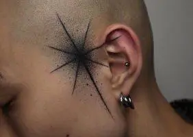 star_head1 тату со звездой на виске