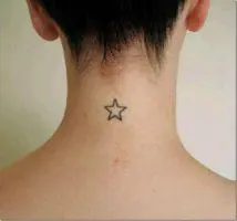 star_head7 тату со звездой на шее