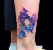 star_leg4 акварельная тату со звездами и планетой