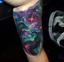 star_leg7 тату со звездами галактикой