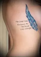 tattoo-inscription-on-body-side (8) Тату надпись сбоку туловища с пером